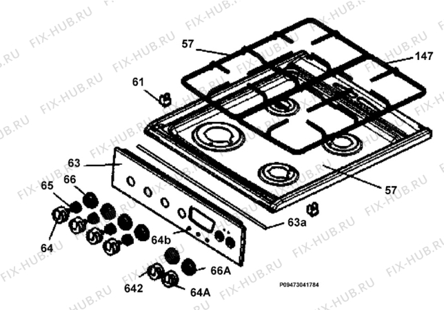 Взрыв-схема плиты (духовки) Electrolux EKK513508W - Схема узла Section 4